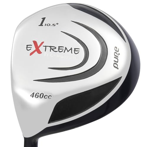 Golf Era Extreme Golf Driver – Left Handed 460cc – 10.5 Degree Loft (Black and Silver