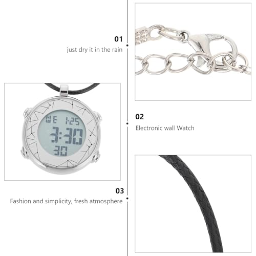 Reloj digital mujer de acero inoxidable con diseño colgante de alta resistencia 7