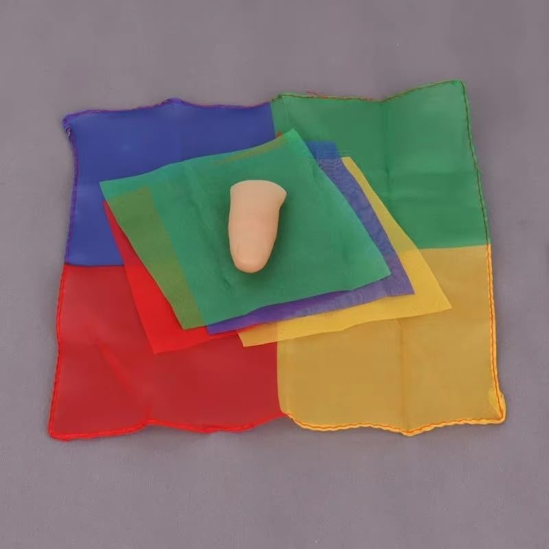 SUMAG Thumb Tip Blendo Silk Magic Tricks Handkerchiefs 4 Silk Joined into One Magic Stage Illusions Props Gimmick Mentalism