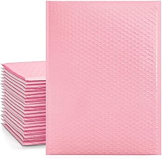 Switory 25Pcs Poly Bubble Mailers, 26.7x38cm Padded Envelopes Bulk , Bubble Lined Wrap Polymailer Bags for Shipping/ Packaging/ Mailing Self Seal Sakura Pink (Inside Size: 26.7x38)