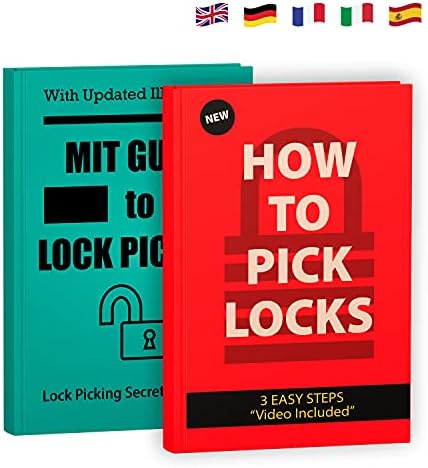 7-in-1 Lock Picking Set with Transparent 2-in-1 Training Lock by LockCowboy + Bonus E-Guides for Beginner and Pro Locksmiths