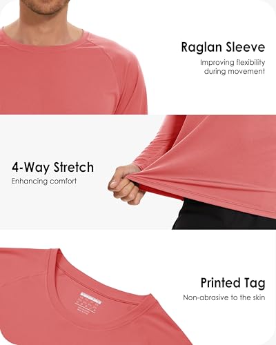 Image of Boladeci Men's UPF 50+ Sun Protection UV SPF Shirts Long Sleeve Lightweight Quick Dry Swim T-Shirts Rash Guard