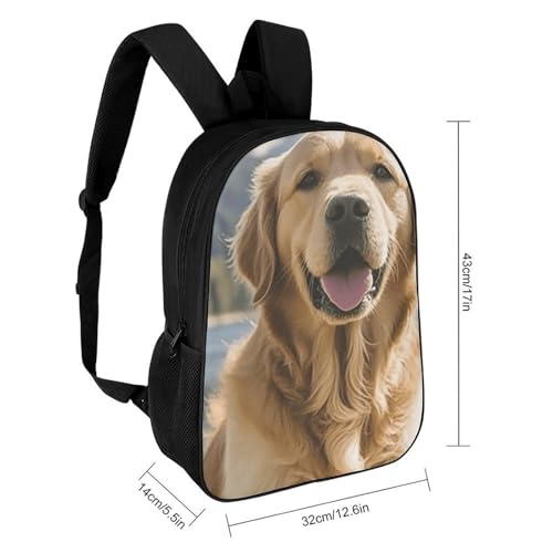 Golden Retrievers Backpack - Durable 600D Polyester, 17 Inch Backpack with Ergonomic Adjustable Straps, Lightweight Travel Bag for Men & Women2