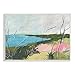 Stupell Industries Blue Ocean Coast Landscape Scratch Line Abstraction, Designed by Jan Weiss Wall Plaque, 10 x 15, Multi-Color