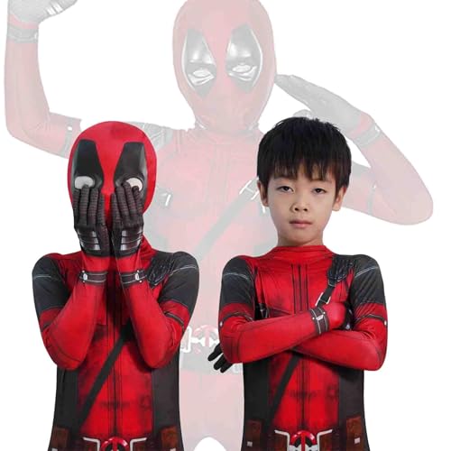 meec 2026 Halloween Heroes Jumpsuit Cosplay Costume 3D Print Bodysuit Outfit with Headwear Outfitsuit daadpol deadpol costumes deadpoo costume, 140