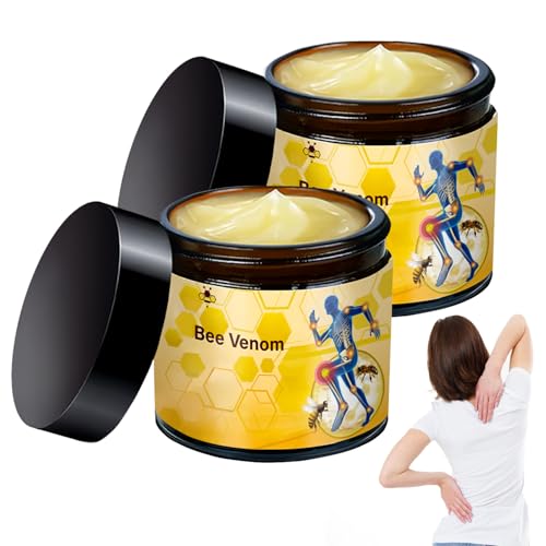 2 Pcs Bee Venom-Relief Cream Professional Bee Venom Cream Natural Joint Relief Gel for Neck Waist Back Hand Feet and Leg