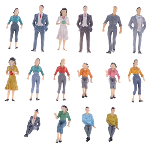 Angoily 16pcs Miniature Figurines for Boys and Girls School Playset Vivid Interesting and Easy to Use Enhance Your Model Railway Random