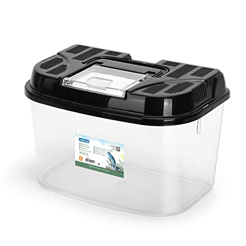 Nobleza Caja de Alimentación de Reptiles y Anfibios,Terrario de Plástico Transparente, Transportadoras para Tortuguera Spide Lagartija Escorpión Ciempiés Rana Escarabajo,Talla XL(34.8*22.1*21.6cm)