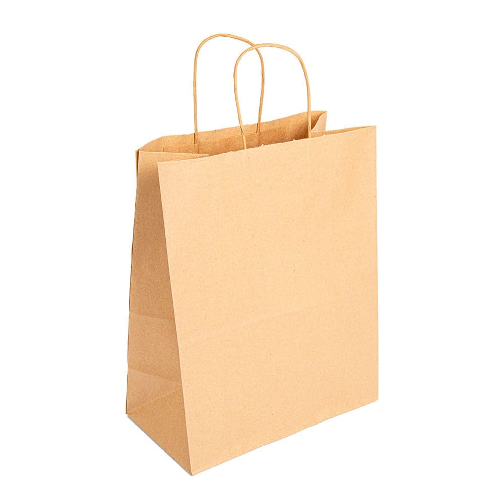 García de Pou - 250 Unidades - Bolsas De Papel Con Asas 80 G/M2 26+14X32 Cm Natural Kraft