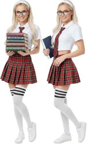 Image of ToBeInStyle Women's Over The Knee Thick Long Socks Thigh High w / 3 Contrast Stripe