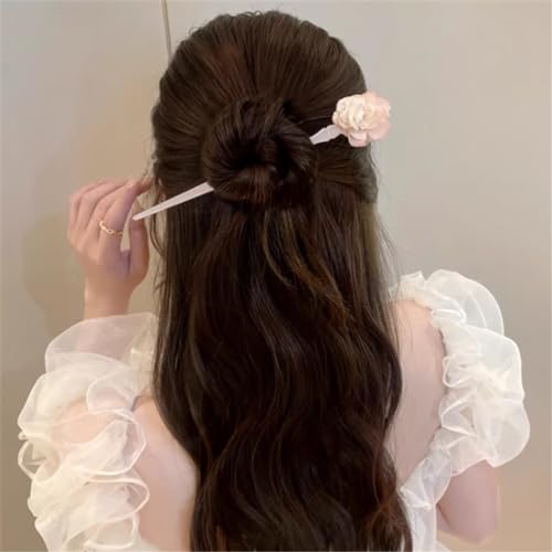Épingle à cheveux camélia en véritables fleurs séchées et finition rétro - 3
