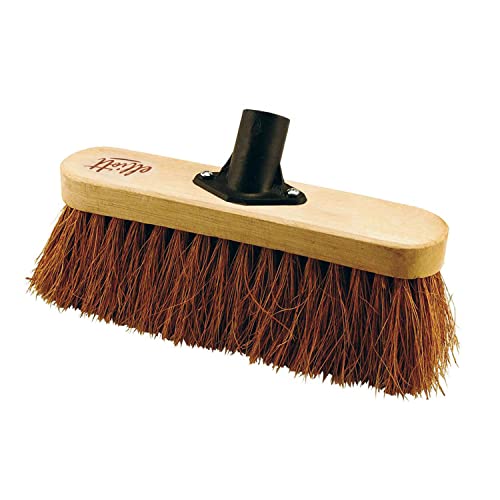 Elliott 25 cm Natural Coconut Fibre FSC Certified Broom Head Replacement with Stiff Bristles – Heavy Duty, Ideal for Indoor use, Homes, Kitchens and Spring Cleaning