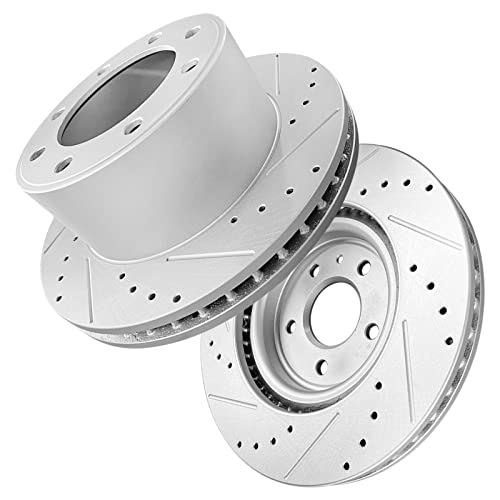 Weize Rear Drilled Slotted Brake Disc Rotors Ceramic Brake Pads Replacement For 2005-2012 Ford F-250 F-350 Super Duty Brake Pads And Rotors Kit,4Pcs Set #TOP4