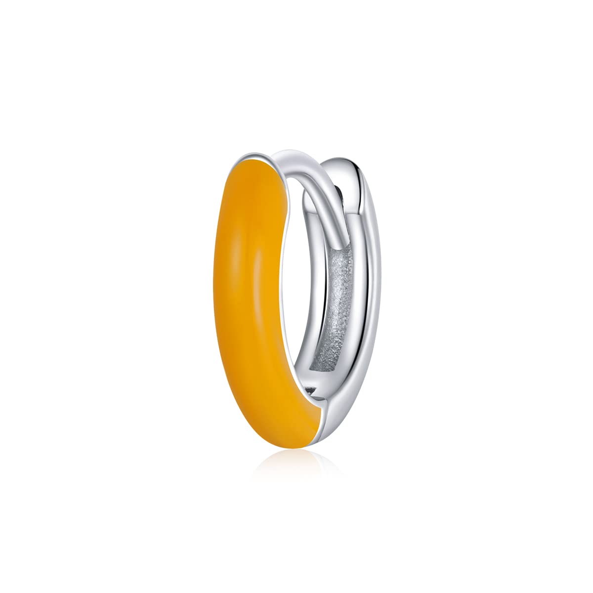 Orecchini a Cerchio d'oro 925 Argento Sterling Piccolo Orecchini a Cerchio penzolamento Zirconia cubica in Oro Bianco Femminile Boho femmini