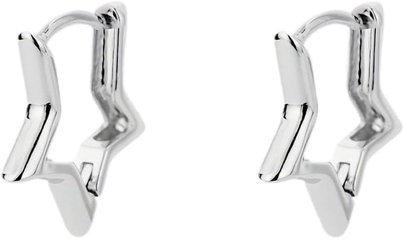 3 Pairs Silver Star Hoop Earrings Set for Women Small Y2k Huggie Earrings Trendy Statement Pentagram Earrings Star Accessories Gift - Image 7