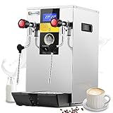 Hanchen 2-Steam-Wand Commercial Milk Steamer Frother Machine Continuous Steam Electric Milk Foam Machine with 4L Boiler, 20-Min Fast Ready, Stainless Steel Automatic Milk Foam Machine