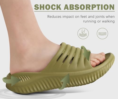 Image of KuaiLu Womens Recovery Sandals With Comfortable Plantar Fasciitis Support,Ladies Orthotic Open Toe Sport Slides Thick Cushion Reduces Stress on Feet,Joints & Back Post-Exercise