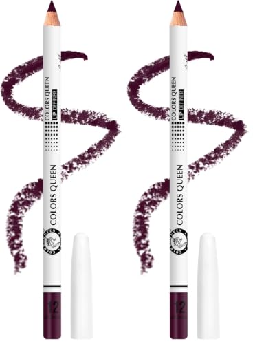 Image of Colors Queen Lip Definer Pencil - 1.6g | Highly Pigmented, One Swipe Smooth Application Matte Lip Liner | Long Lasting Lip Pencil (12 - Burgandy) (Pack of 2)