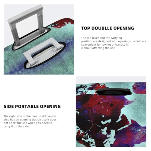 Travel Luggage Cover,Vintage World Map Stretch Suitcase Cover Protector with Zipper Closure For 18-32 Inch Luggage4