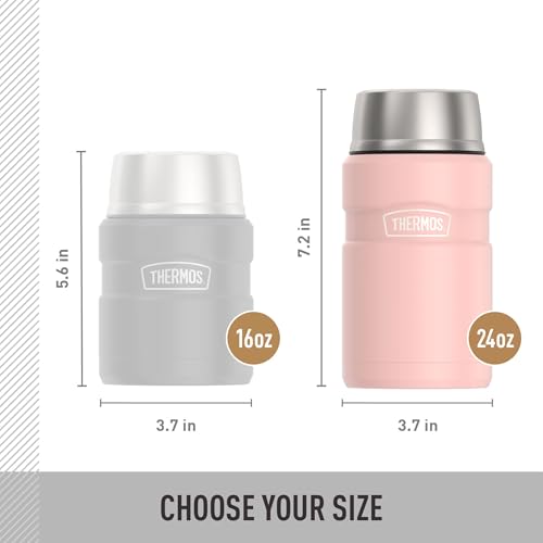 Image of THERMOS Stainless King Vacuum-Insulated Food Jar, 24 Ounce, Matte Pink