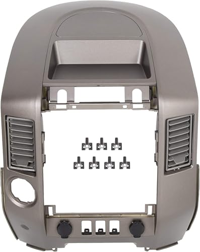 KUAFU Center Dash Audio A/C Instrument Panel Bezel Cover Lid Compatible with Nissan 2004-2006 Titan XE SE Armada SE Replacement for 682578S800 Dashboard Finisher Bezel - Gray WITHOUT Center Speaker