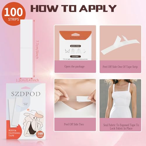 100 Strips Fashion Tape for Women Double Sided Bridal Accessories2