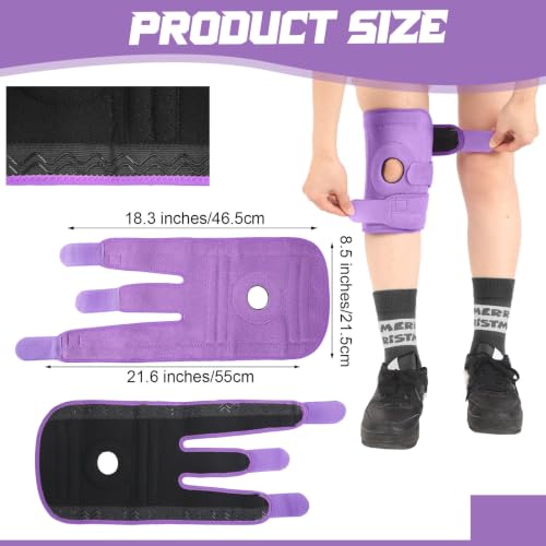 Image of Foilswirl 1 Pcs Kids Knee Brace with Side Stabilizers,Purple | Patella Gel Pad Opening, Adjustable Straps Youth Child Knee Brace Support, Meniscus Tear Sports Running