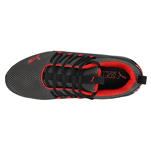 Image of PUMA mens Axelion Running Shoe, Black /High Risk Red, 7.5 US