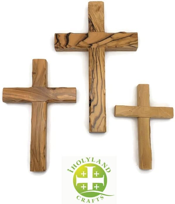 Miniatura 4 de iHoly Land Crafts Cruz de pared de madera de olivo de Belén, cruces de madera para colgar en la pared, cruz de confirmación, regalo de bautismo,