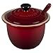 Le Creuset Stoneware Condiment Pot with Spoon, 6 3/4-Ounce, Cerise (Cherry Red)