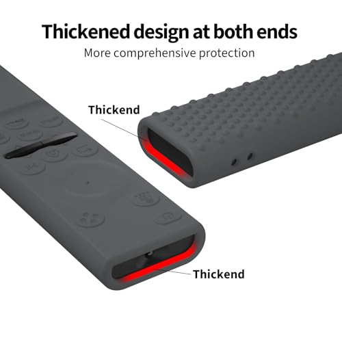 Image of OBOE Silicone Tv Remote Cover for Samsung Smart Tv Remote, H-Dark Grey | Compatible with Samsung QLED TV Remote BN59-01311; Full Wrap Protective Case with Loop, Remote Not Included