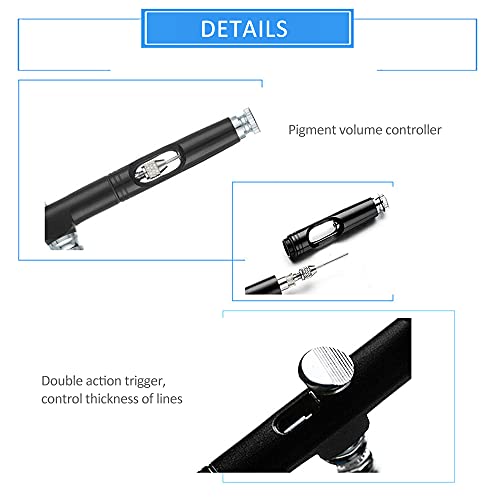 ERYUE Kit de aerógrafo,Kit de aerógrafo USB recarregável portátil aerógrafo compressor bomba de pulv
