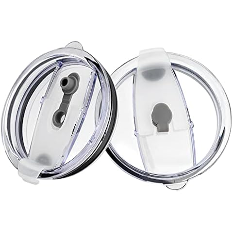 Sursip 2 Replacement Lids 30/40 oz Stainless Steel Insulated Tumbler, Fit for 4 inch Wide Mouth Travel Coffee Cup Mug (Transparent) Cover