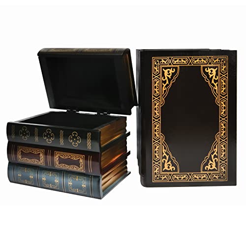 2-Pack Decorative Book Boxes Vintage Storage, Gothic Chic (Style A)