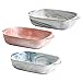 Gflyme Teglia da Forno in Ceramica per Forno, pirofila Rettangolare Piccola in Ceramica con Manico, teglia da Forno Individuale per Cucinare Uso Quotidiano, 3PACK