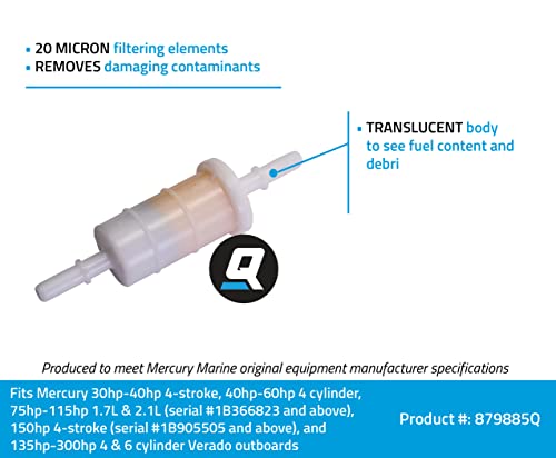 Quicksilver 879885Q In-Line Fuel Filter For Mercury And Mariner Outboards #TOP1