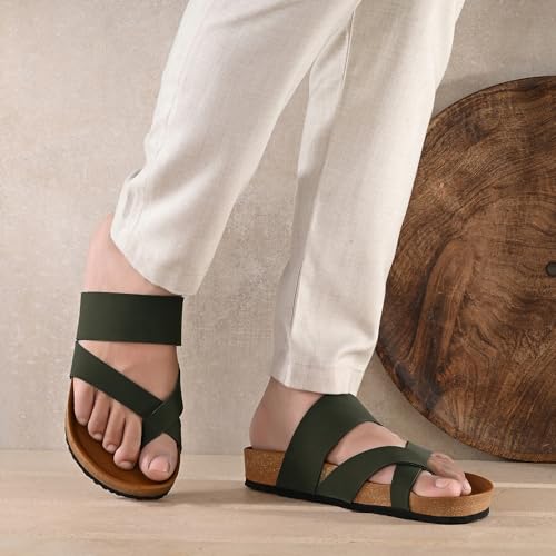Image of Centrino Men's Berkin-Style Slip-On Sandals | Open Toe Design | Soft PU Footbed | Lightweight & Comfortable | Arch Support | On-Grip Sole | Casual Outdoor Wear (6864)