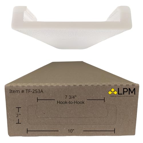 Image of 4ft Wrap Around Light Cover Diffuser 10 inch inch W x 2 inch inch H x 47 13 /16″ L with White End Caps (Between Hook = 7 3 /4 inch inch) (TF-253A), Clear Prismatic