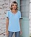 CZYINXIAN Womens Summer Dressy Short Sleeve Shirts Casual Round Neck Chiffon Blouse Tops(Light Blue, Large)