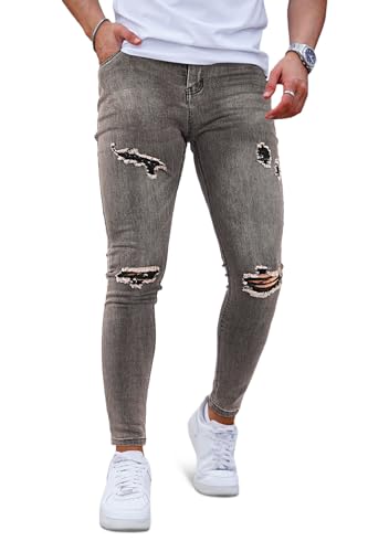 GINGTTO Mens Skinny Jeans Stretch Ripped Jeans Pants Men