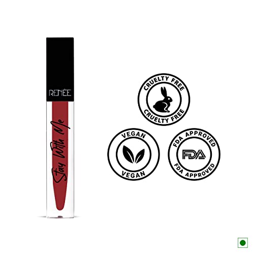 Image of RENEE Stay With Me Matte Lipstick - Mad For Maroon l Transfer Proof, Smudge & Waterproof | Long Stay l Highly Pigmented l Velvety, Matte Finish l Enriched with Vitamin E l Travel Friendly l 5 ml