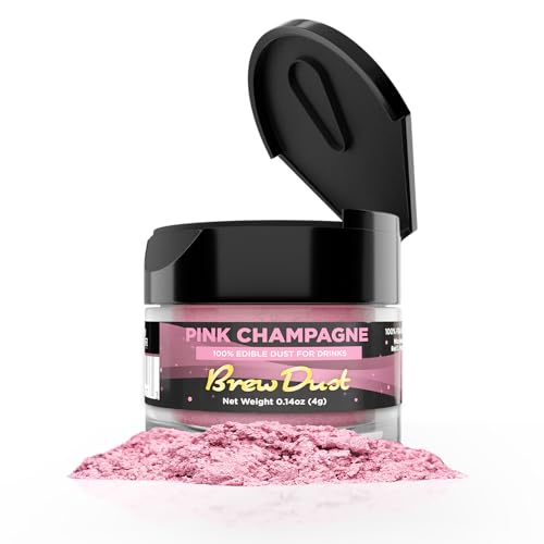 Brew Glitter - Pink Champagne Brew Dust (4g, 1x Shaker Jar) | Edible Glitter for Drinks, Cocktails, Beer, Garnish & Beverages!
