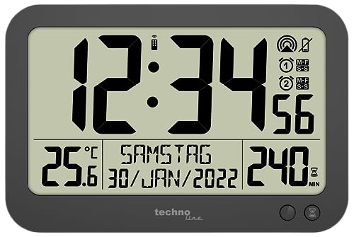 Reloj digital Technoline WS8026 termometro pared mando temporizador 2