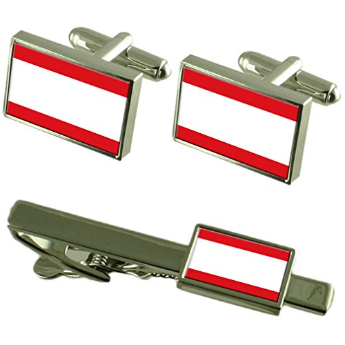 Gemelos de Amberes y clip de corbata de Bélgica para regalo de caballero