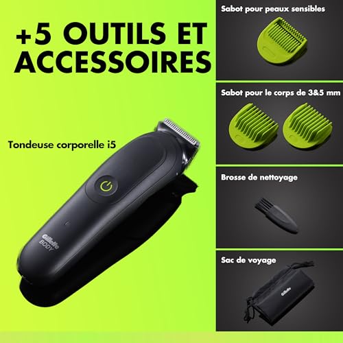 Tondeuse corps Gillette Labs i5 étanche avec 3 sabots - 7
