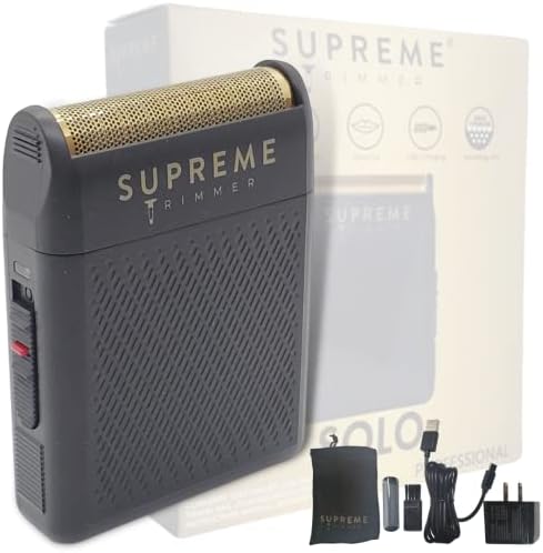Solo Shaver by Supreme Trimmer STF101 Single Foil Shaver (150 Min Runtime) Pocket Shaver for Barbers, Travel or Home use (Black)