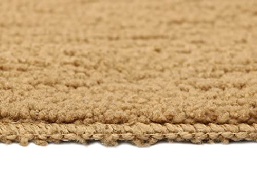 Image of THE HOME TALK Modern Polyester Area Rugs | Carpets for Living Room, Kitchen, Kid's Room, Bedroom | Microfiber Polyester Rugs | Shaggy Floor Carpet | Anti Skid Store (Camel, 50 x 150 cm)