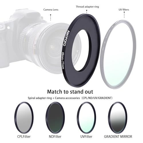 Image of 49mm to 77mm Step-Up Ring Filter adapter /49mm to 77mm Camera Filter Ring ;Compatible All Brands 49 mm Lens and 77 mm UV,ND,CPL,Metal Step Up Ring