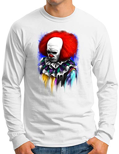 T-shirt Evil Clown OM3 manches longues vêtement de fête Halloween homme