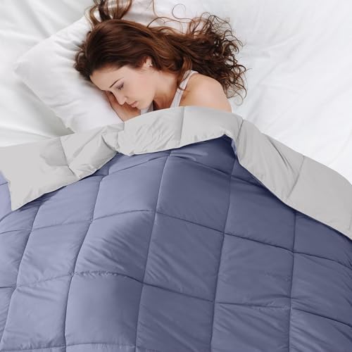 Image of Modern Threads Down Alternative Reversible Comforter Deep Blue /Silver Twin